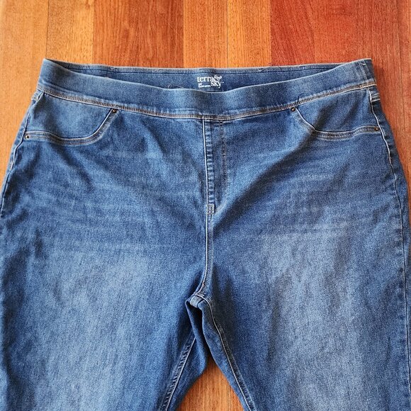 Terra & Sky Blue Faded Stretch Waist Plus Size Jeans Size 3X - Picture 5 of 11